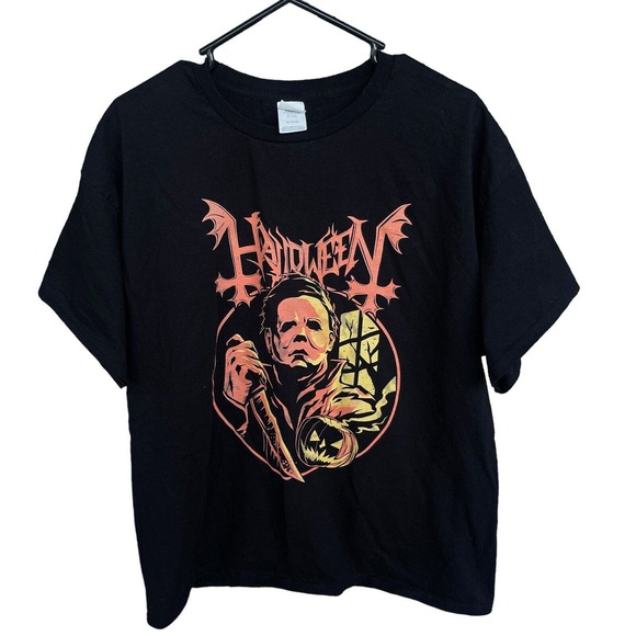 Hanes Michael Meyers Halloween Shirt Adult Extra Large Horror Movie Cotton Black - Picture 1 of 10